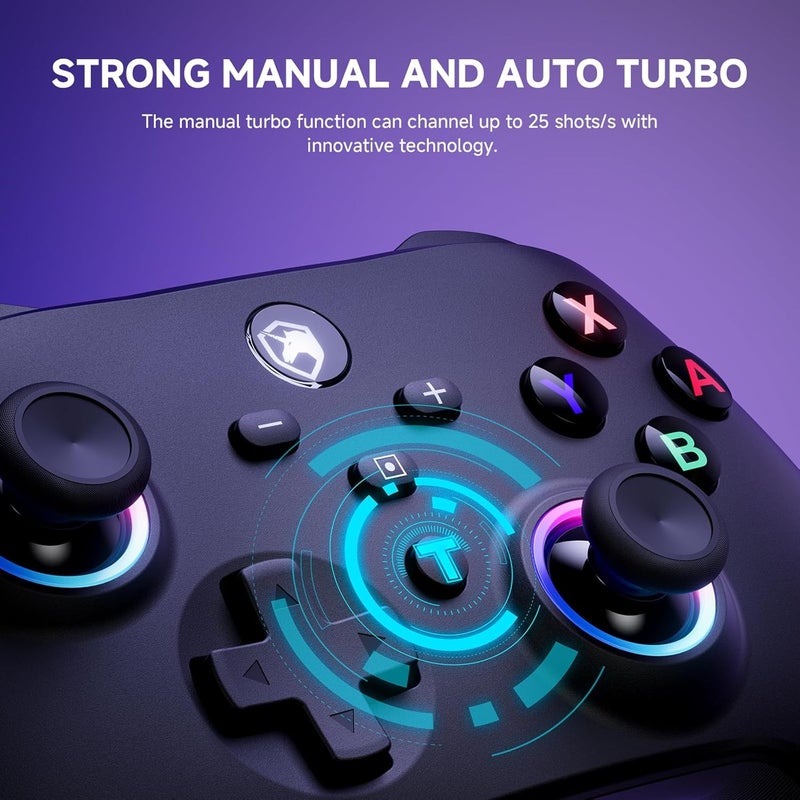 ECHTPower Store وحدة تحكم Switch 2، وحدة تحكم لاسلكية 2025 مع RGB/ماكرو/تحويل/تيربو/اهتزاز، وحدة تحكم بلوتوث بسعة 1000 مللي أمبير متوافقة مع Switch/Switch 2/PC/أندرويد/iOS - Image 4